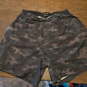 Born Primitive Men's Black Camo Training Shorts